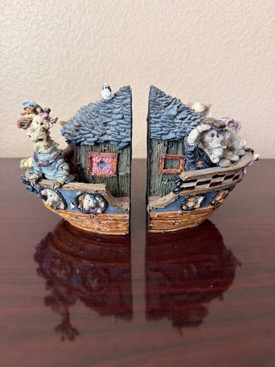 The Boyds Collection Ltd Other - 1999 Boyds Bears Noah's Ark Resin Bookends #4001 Set of 2 - Pre-owned No Box